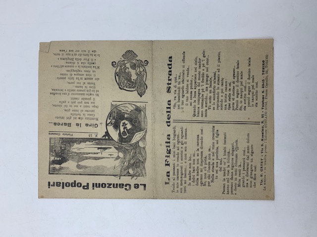 Le canzoni popolari. La figlia della strada; Gira la barca; La fidanzata dell'eroe caduto sul Monte Grappa...
